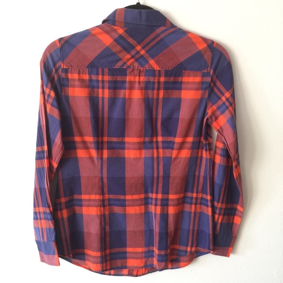 J.Crew Long Sleeve Plaid Shirt 100% Cotton Sz PS - Picture 2 of 5